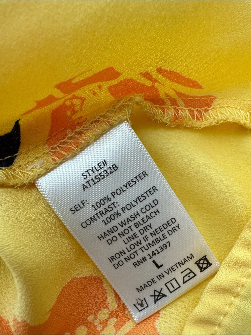 ASTR The Label Yellow Floral Surplice Peplum Blouse Puff Sleeve Top Size L